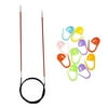 Knitter's Pride Knitting Needles Zing Circular 32 inch Size US 1.5 (2.5mm) Bundle with 10 Artsiga Crafts Stitch Markers 140123