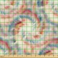 thumbnail image 2 of Ambesonne Groovy Fabric by the Yard, Psychedelic Pastel Motif Art, 3 Yards, Coral Blue and Ivory, 2 of 5