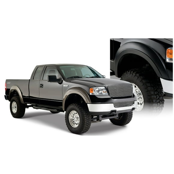 Bushwacker Fender Flare 20915-02 Extend-A-Fender; 2 Inch Tire Coverage; Matte Black; Dura-Flex 2000 ABS Smooth Plastic; Front 6-1/2 Inch/Rear 6-3/4 Inch Flare Height; Set Of 4