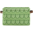 thumbnail image 2 of FREEAMG Green Heart Storage Basket with Handles Collapsible Storage Bins Canvas Fabric Storage Organizer for Shelves Closet Bedroom Living Room 2Pack, 2 of 7