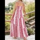 thumbnail image 4 of Vestido de Verano Informal Bohemio para Mujer, Sin Mangas, Estampado, , Escalonado, para Playa, 2025 Rojo S, 4 of 5