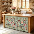 thumbnail image 6 of Sage Green Floral Cabinet Curtain 32"Wx55"L, Dustproof Pantry Door Curtain with Self Adhesive Tape, Spring Flowers Leaves Farmhouse Tall Storage Cover Privacy Drape for Bathroom Kitchen Laundry Room, 6 of 9
