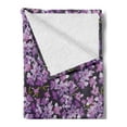 thumbnail image 2 of Watercolor Soft Flannel Fleece Throw Blanket, Paintbrush Artwork of Summer Flowers Branches, Cozy Plush for Indoor and Outdoor Use, 50" x 60", Grey Violet, by Ambesonne, 2 of 5
