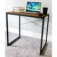 thumbnail image 4 of eHemco Multifunction Rectangular Home Office Writing Study Desk with Coffee Top and Black Legs, 4 of 5