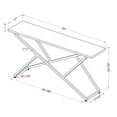 thumbnail image 5 of Furniture of America Mergo Wood Rectangular Console Table in Chrome and White, 5 of 5