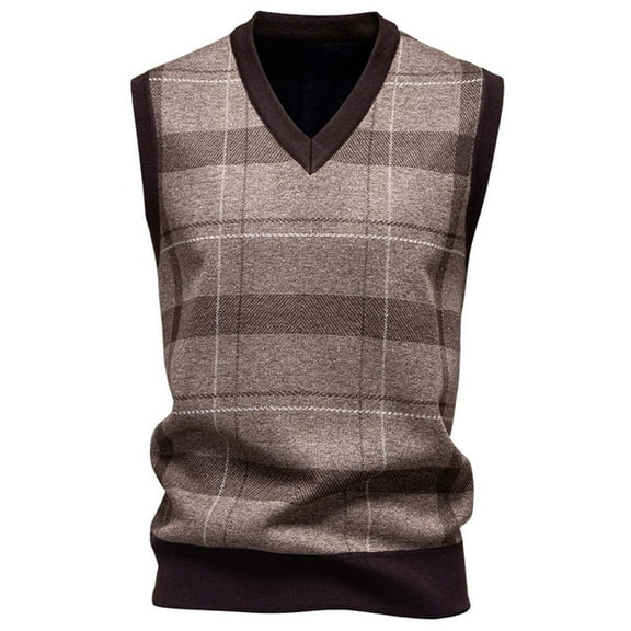 Tauxra Sweaters for Men,Mens Tank Top,Men's Lined V Neck Knit Vest,Striped Pattern Sleeveless Tank Top British Style Pullover for Winter,Mens Tank Tops
