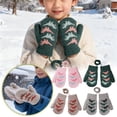 thumbnail image 4 of Kids Winter Thermal Gloves Double Layer Fleece Lined Acrylic Fiber Dinosaur Pattern Cold Weather Hand Warmers, 4 of 4