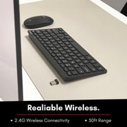 Macally Small Wireless Keyboard and Mouse Combo for PC - an Essential Work Duo - 2.4G - 78 Compact Key Cordless Mouse and Keyboard Combo with Mini Body and Quiet Click RFCOMPACTKEYCB