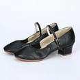 thumbnail image 4 of IUJSOY Low Block Heels for Women Mary Jane Closed Toe Work Pumps Dress Wedding Shoe Black 7.5, 4 of 5