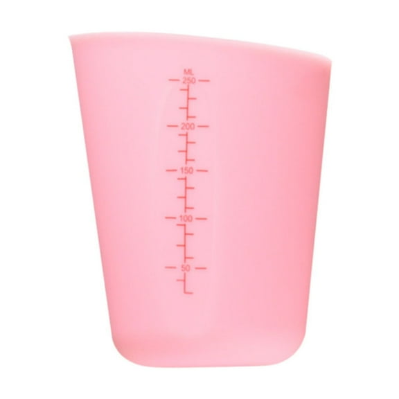 Miyuadkai Silicone Flexible Measuring Cup 250Ml Pink - Scale Measuring Baking Cup for Epoxy Resin, Melted Butter, Diy Projects | Dishwasher Safe, Flexible Melting Cup