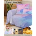 thumbnail image 4 of Pink Purple Sofa Couch Covers for Dogs,Washable Sofa Throw Cover Single Slipcovers for Armchair with Tassel,Contemporary Blue Smear Painting Abstract Art Couch Protector Towel Blanket Medium 71x91, 4 of 8