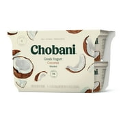 Chobani 2% Greek Yogurt, Coconut Blended 5.3 oz, 4 Count, Plastic