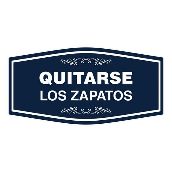 Signs ByLITA Fancy Quitarse los Zapatos Sign (Navy Blue / White) - Large