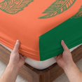 thumbnail image 3 of Twin Sze Fitted Sheet Set - Orange Green Palm Tree 2 Piece Bedding Sets 16" Deep Pocket Fitted Sheet with 1 Pillowcase, Summer Beach Coastal Modern Art Brushed Microfiber Hotel Luxury Bed Sheets, 3 of 9