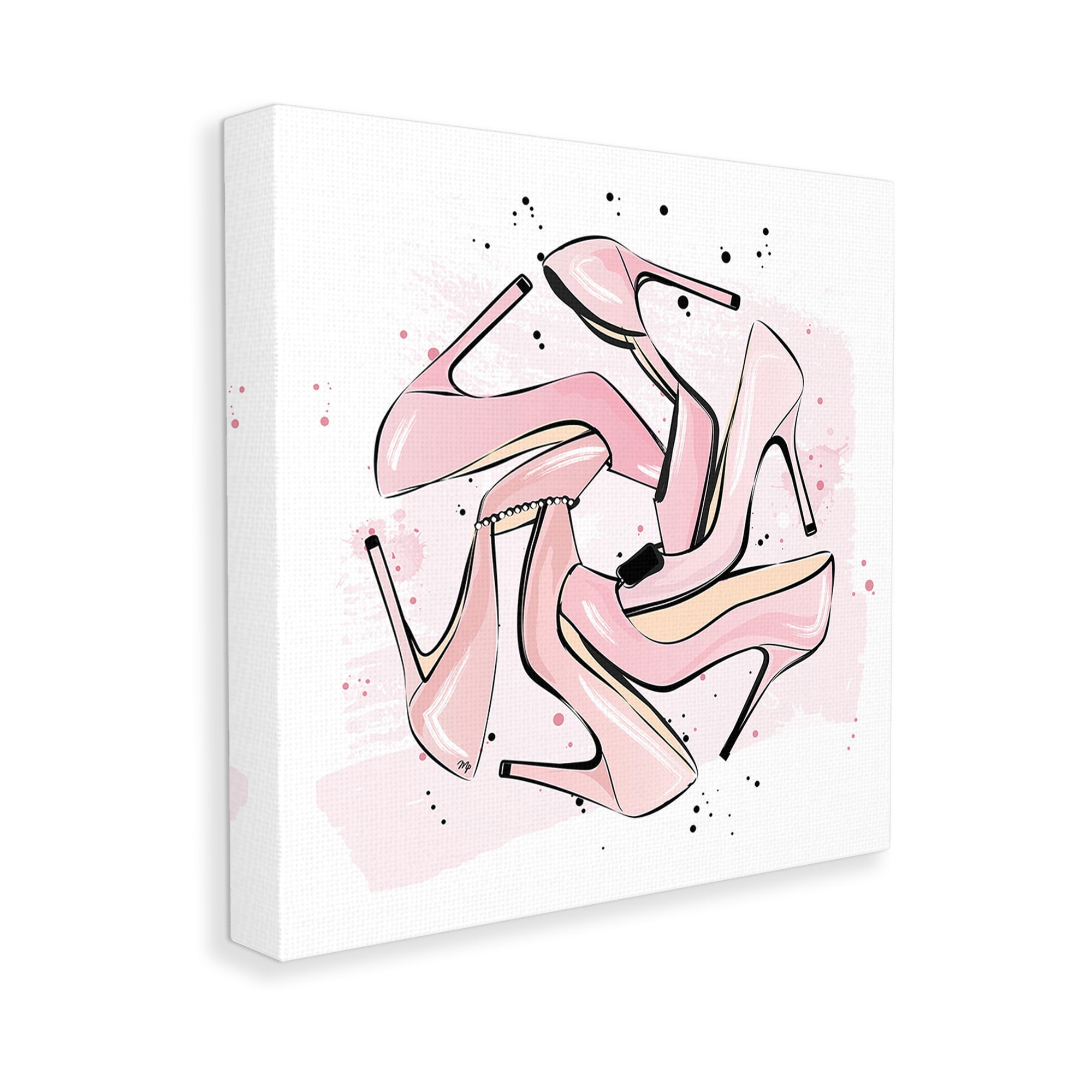 Stupell Industries Heels with Modern Pattern Beauty & Fashion Painting Gallery Wrapped Canvas Art Print Wall Art, 24 x 24