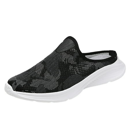 OJSFQUFP Womens Slip on Sneakers Leisure Women s Slip On Travel Soft Sole Comfortable Shoes Outdoor Noctilucent Mesh Runing Fashion Sports Shoes Women Shoes Flats Black 41