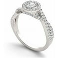 thumbnail image 2 of 1-1/10 Carat T.W. Diamond Criss-Cross Shank Single Halo 14kt White Gold Engagement Ring, 2 of 5