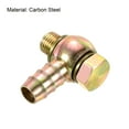 thumbnail image 3 of Uxcell 16mm Barb M14x1.5 Male Thread Hose Pipe Fitting Elbow Carbon Steel Adapter 2 Pack, 3 of 5