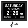 thumbnail image 1 of Reloj calendario digital con pantalla grande de 8", 100-240 V, enchufe de EE. UU., alertas de medicación y 12 alarmas, 1 of 8