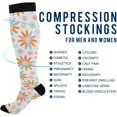 thumbnail image 4 of Coolnut 1 Pair Peace Sign Flowers Compression Socks 20-30mmHg Knee High Women Socks Tube Athletic Stockings for Men Sport Soccer Running Cycling Medical Nurse Winter Travel Gift, 4 of 7
