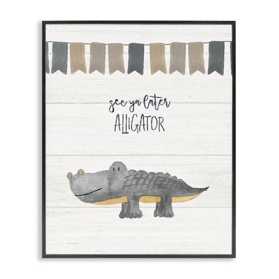 Stupell Industries Cottage See Ya Later Alligator Black Framed Giclee Art, 16 x 20, by Jo Moulton