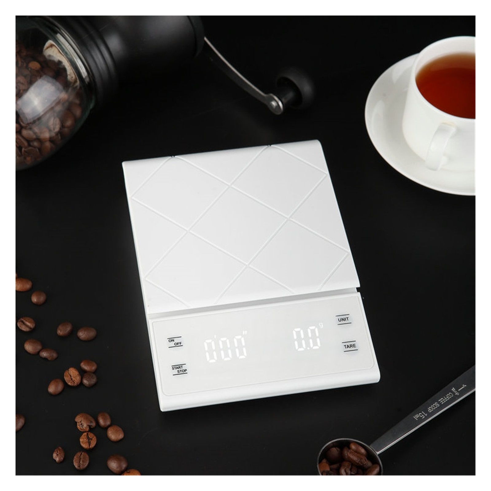 Coffee Scale, Timer Function, Digital Display, Maximum Weighing 3kg, Accuracy 0.1g Food Kitchen Scale Gram Weight Small Balance ,Smart Design