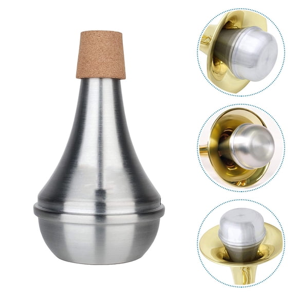 WHAMVOX Trumpet Practice Mute Made from Aluminum Alloy and Cork Silver Color for Home Use 0.5 lbs