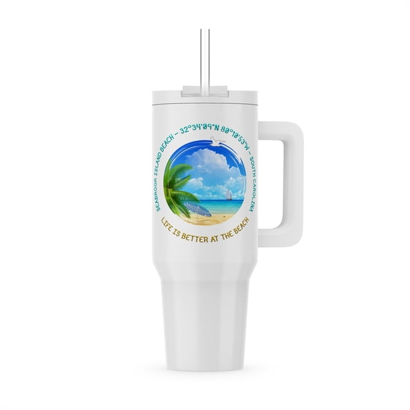 Seabrook Island Beach, Charleston County, South Carolina Summer Gift, 40oz Tumbler