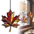 thumbnail image 4 of 5Pc Maple Leaf Ornament,Brown 3.14",Fall Decor,Window Suncatcher Gifts,Thanksgiving Ornaments For Tree,Fall Decor For Office,Boho Fall Decor,Fall Party Decorations,Fall Christmas Tree Decorations, 4 of 5