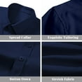 thumbnail image 3 of Men's Short Sleeve Dress Shirts Stretch Solid Slim Fit Casual Businss Button Down Shirt, 3 of 4