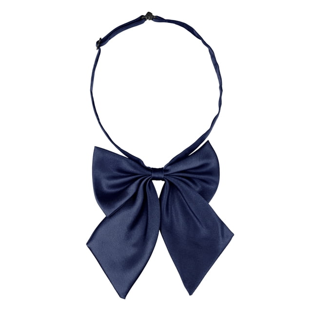 Pajarita De Traje De Trabajo Uniforme Con Lazo Preatado De Color Sólido Ajustable Para Mujer Azul marino One Size