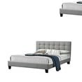 thumbnail image 4 of Dex Modern Platform Full Size Bed, Plush Tufted Upholstery, Light Gray- Saltoro Sherpi, 4 of 5