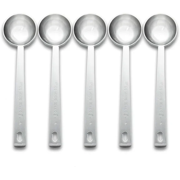 5 Pieces Coffee Scoop 1 Tablespoon Measuring Spoon Long Handle Stainless Steel