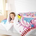 thumbnail image 3 of Castle Fairy Pink Baseball Glove Twin Comforter Sets 2pcs, Sport Theme Ice Cream Bedding Set, Pink Blue White,Pink Reversible,1 Comforter and 1 Pillowcase, 3 of 6