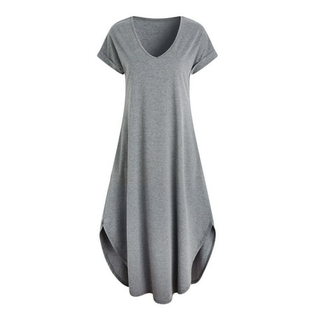 

Richie House Nightgowns Women Plus Size V Neck Loungewear Short Sleeve Sleepwear S-XXL RHW2895