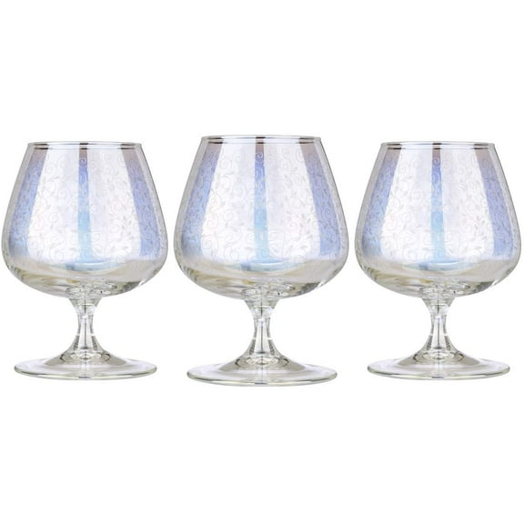 Yellow Spring Rainbow 13.5-Ounce Brandy Snifter Glasses, Drinking Set for Brandy, Bourbon, Whiskey, Snifter Drinkware Set, Elegant Gift for Weddings, Anniversaries, Birthdays, Set of 3