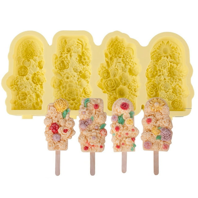 Bearachild Molde de helado de flores de silicona para golosinas caseras Helado casero para niños Cocina y Comedor B