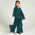 thumbnail image 2 of IDOPIP Kids Girls Muslim Chiffon Abaya Open Front Cardigan Modest Dress with Hijab Middle East Arabian Robe, 2 of 8