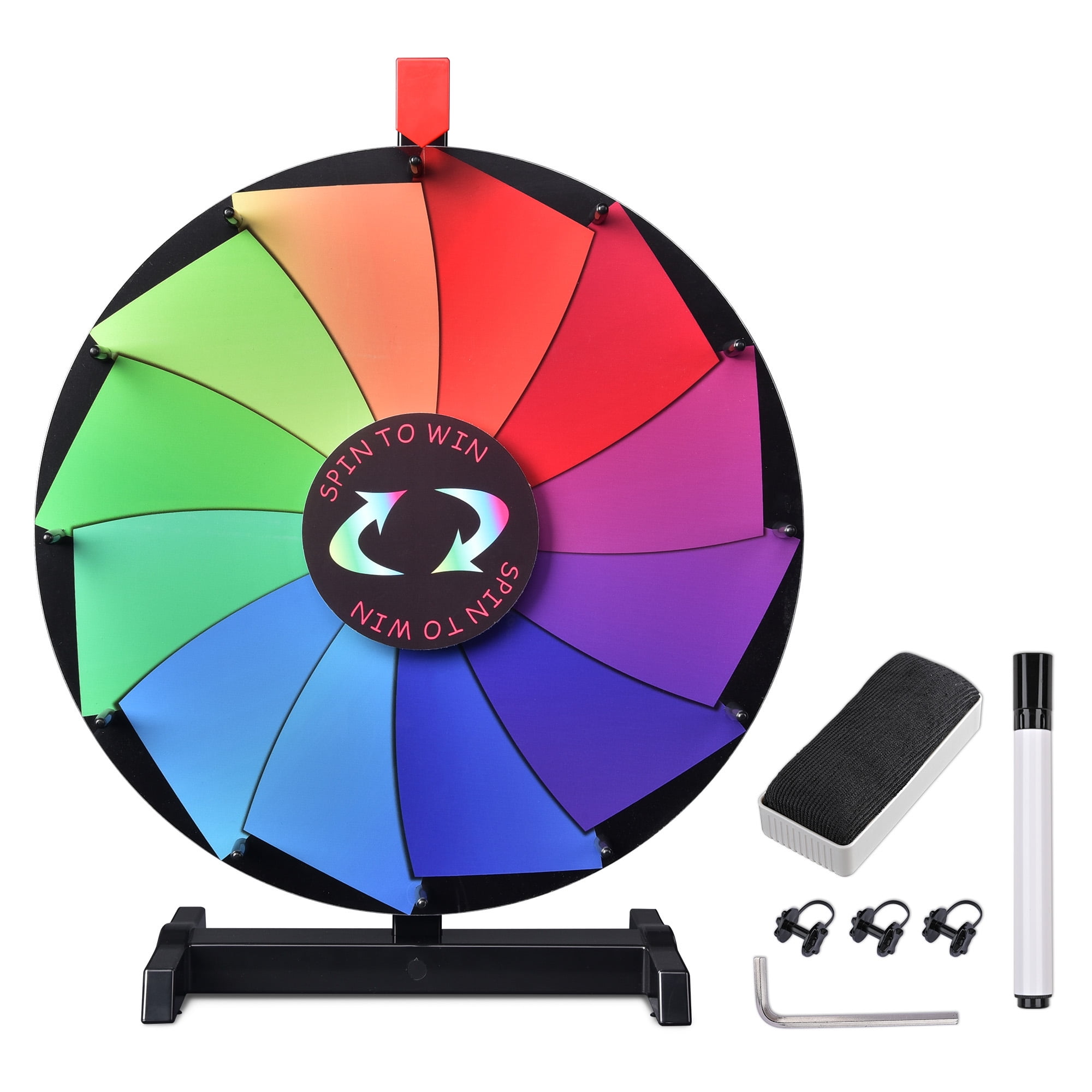WinSpin 18" Tabletop Color Prize Wheel 12 Slots Editable Fortune Spinning  Wheel for Tradeshow Carnival Game Wheel, Pinwheel Series - Walmart.com