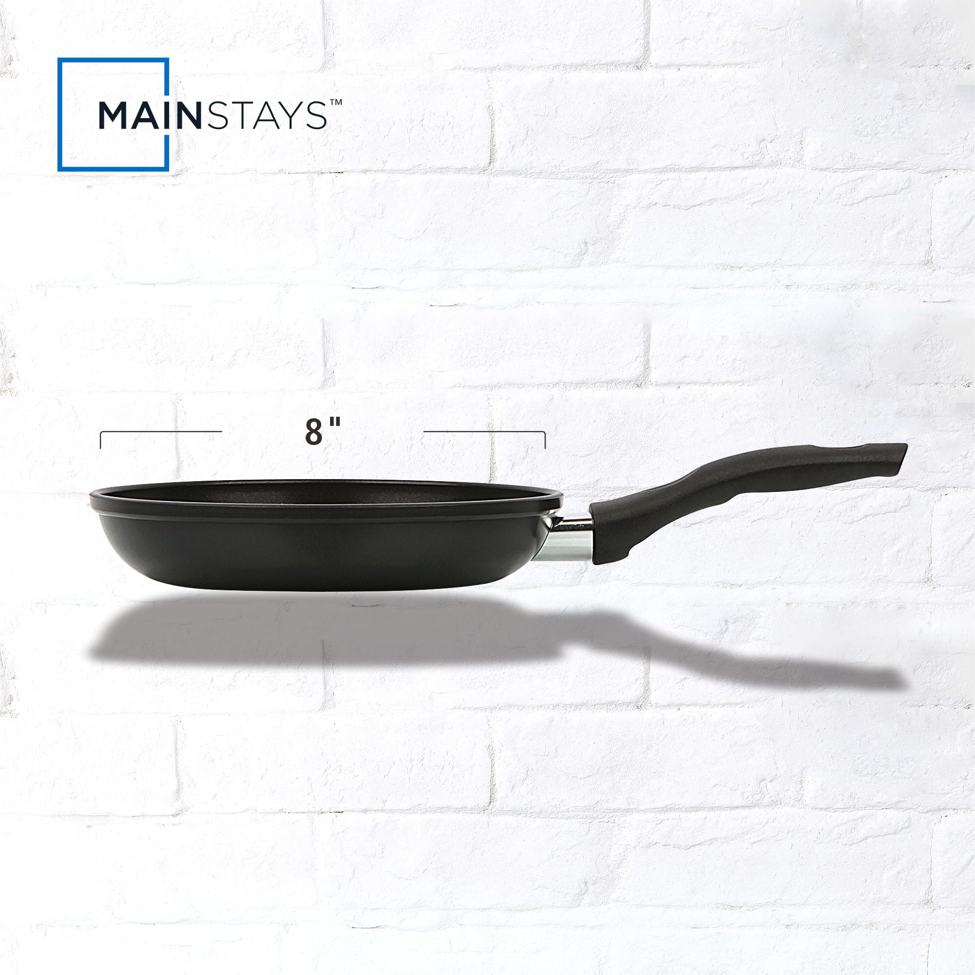 Mainstays 8" Non-Stick Aluminum Skillet Black Dishwasher Safe