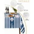 thumbnail image 2 of Navy Blue Striped Coastal Table Cloth, Nautical Beach Starfish Shell Waterproof Tablecloth for Rectangle Tables, Reusable Washable Fabric Table Cover for Restaurant Kitchen Dining Tables 60"x102", 2 of 6
