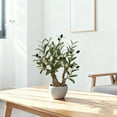 thumbnail image 2 of Small Artificial Olive Bonsai Tree Decor 18.5'' Tall Faux Olive Tree Potted Plant Desk Display with Bonsai Pot Decorative Greenery Realistic Wood for Home Office Countertop Kitchen Table Decor, 2 of 7