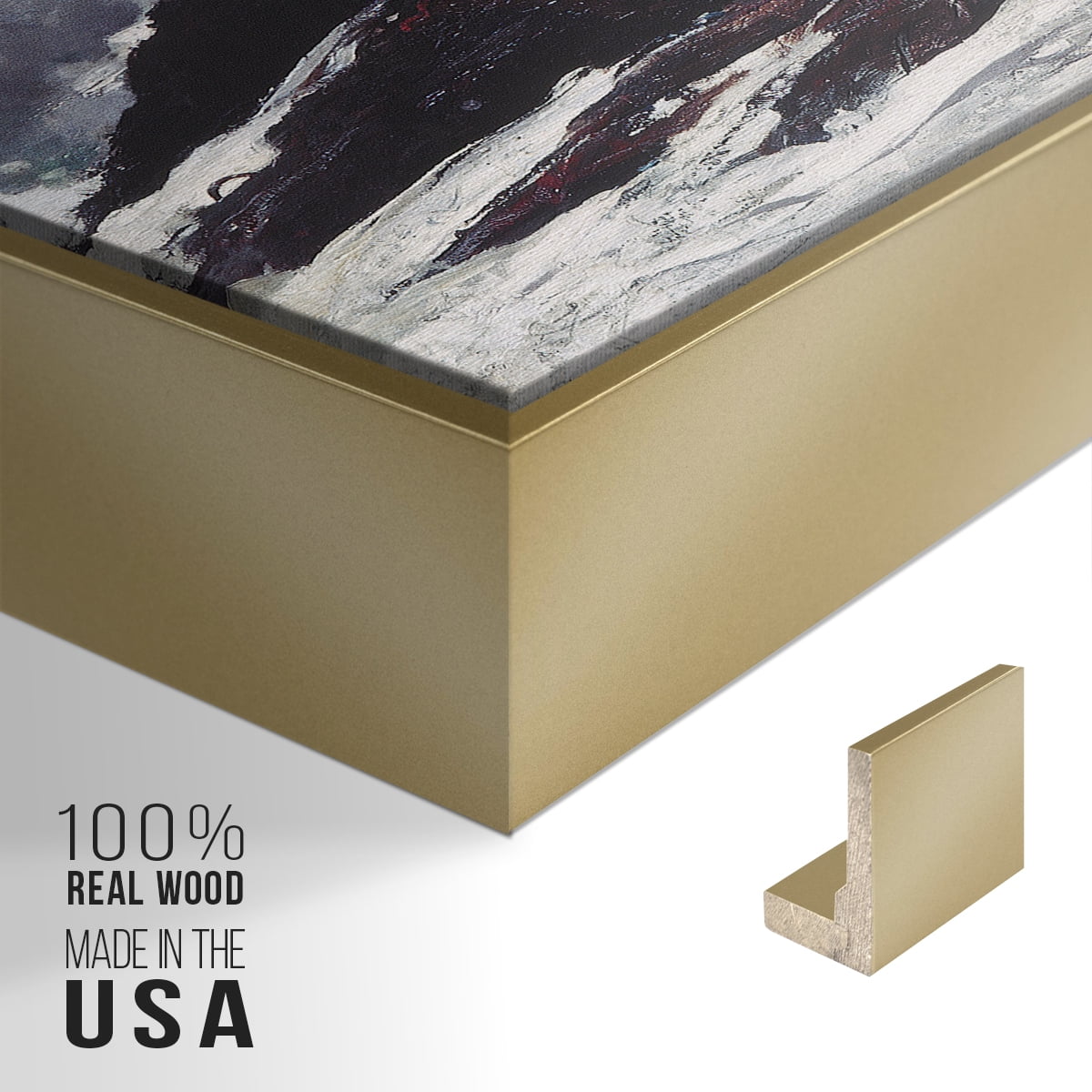 Vintage Landscape-XXXV By Wexford Home Framed in Gold Wood Gallery Wrapped Canvas 25 in. x 37 in.