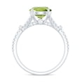 thumbnail image 2 of Rosec Jewels Natural Peridot Engagement Ring 2 Carat - 8 mm - AAA Grade - Split Shank Ring for Women - With Jewelry Box, 18K White Gold, US 5.00, 2 of 8