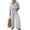 Light Blue, variant on Womens Striped Set 2 Piece Outfits 3/4 Puff Sleeve V Neck Top and Drawstring High Waist Palazzo Pants, S