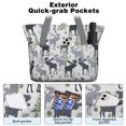 thumbnail image 2 of Tote Bag for Women - Gray Christmas Moose and Tree Pattern Shoulder Bag - Large Utility Work Duffle Bag with Zipper Handbag for Travel, Work, Sprots, 2 of 5