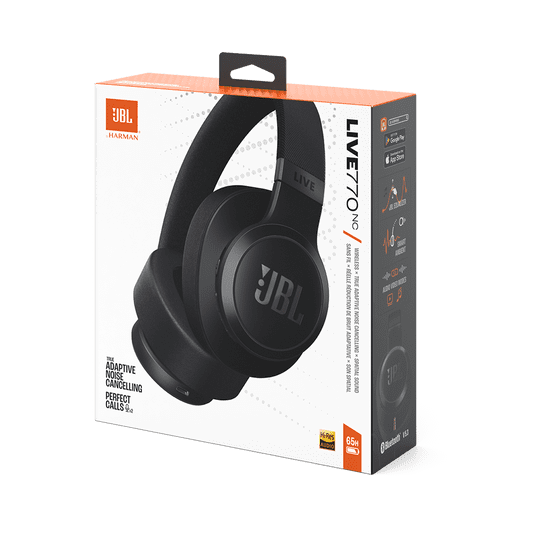 JBL Live 770NC Adaptive Noise Cancelling Wireless over-Ear Bluetooth Headphones – Black (Sold Without Manufacturer Warranty)