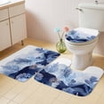 thumbnail image 4 of Summer Ocean Corals Bathroom Rugs Set Nautical Coastal Abstract Watercolor Blue Sea Wave Non Slip Absorbent Bath Mats 3 Piece Set with Bathroom Rug, U-Shaped Floor Mat, Toilet Seat Cover Small Size, 4 of 9