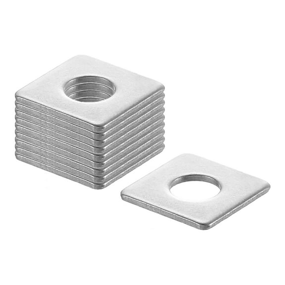 200Pcs 1/2" Square Plate Washer for 3/16" Bolt, 201 Stainless Steel Flat Bearing Plate (0.04" Thick)