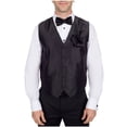 thumbnail image 1 of Men's Solid Dress Vest Bow Tie Black for Tuxedo and Suit, 1 of 1